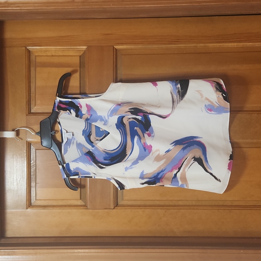 Nine West Cream/Pink Tank Style Blouse/Top, Women's Size Small, GUC